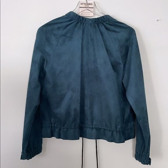 ⭕️ BCBGMAXAZRIA Set 2 Piece Jacket and Shorts Green Suede Small XS - Picture 7 of 10